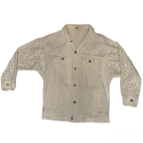 Women's White Jean Jacket - Picture 1 of 2